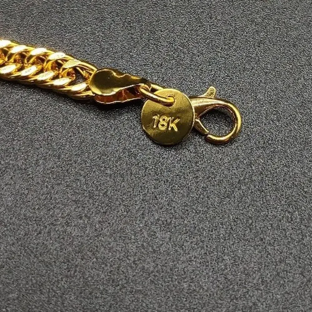 18k Gold Plated Necklace Double Cuban VTG Fashion Mens Anniversary Birthday Gift